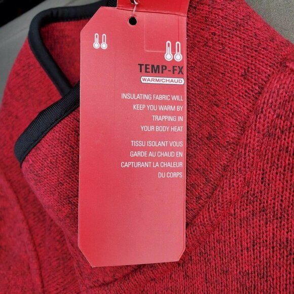 Izod Perform Temp Fx Warm 1/4 Zip Red Black Trim Sweatshirt 464598200387 - Picture 10 of 12